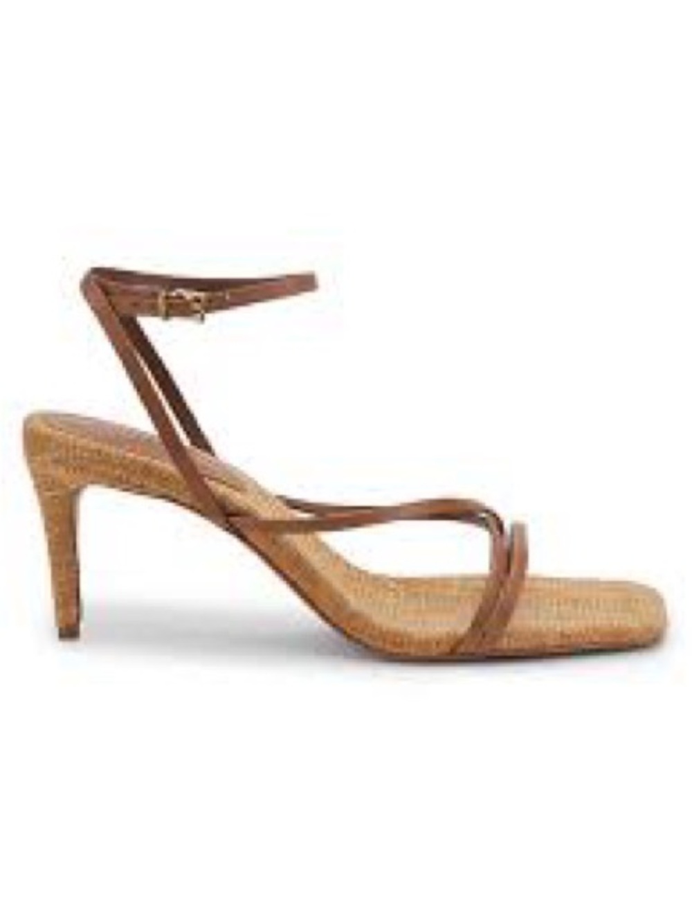 SCHUTZ Brown Strappy Woven Heel Sandals